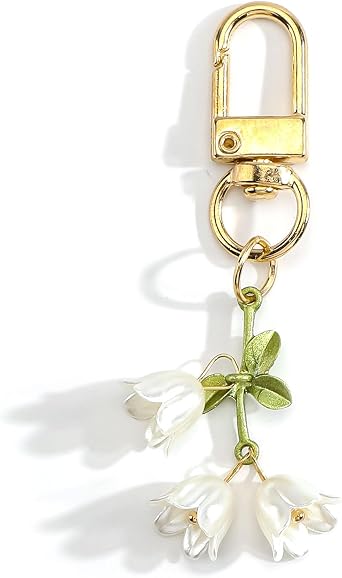 Lily of The Valley Leychain Flower Keychain Lily of The Valley Gifts Plant Lover Gifts for Women Valentine Mother Day