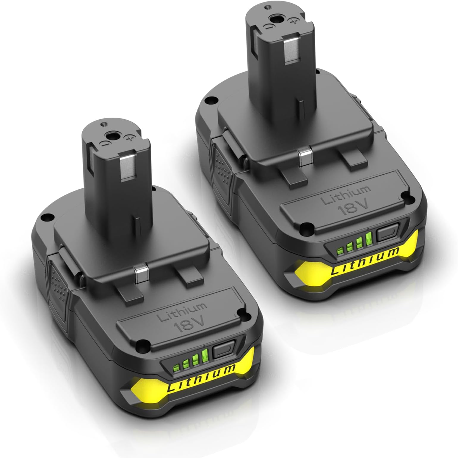4.0Ah Replacement for Ryobi 18V Battery 2 Pack, Compatible with Ryobi 18Volt P102 P108 P103 P107 P109 ONE+ Cordless Tools