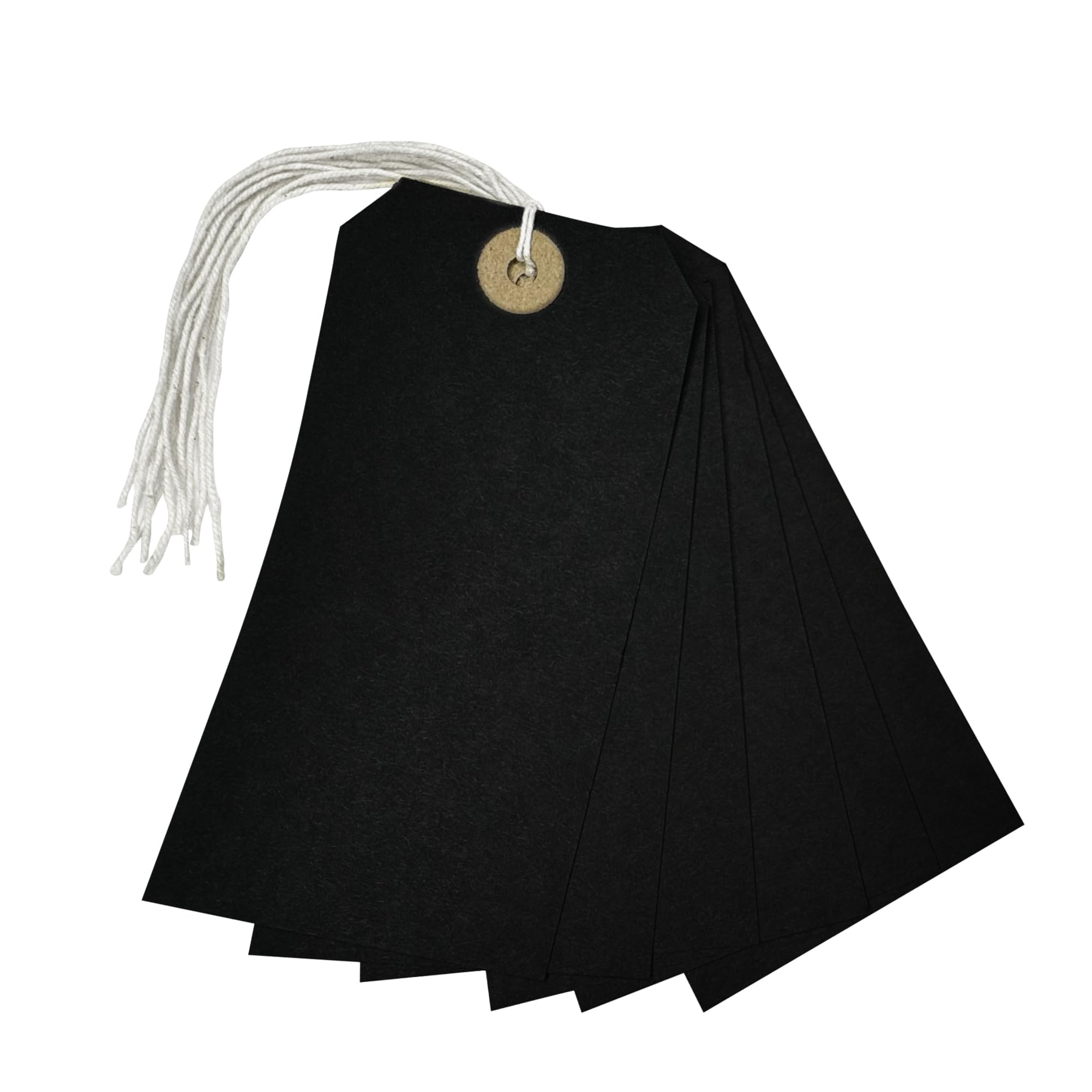 Pack of 250 Black Strung Tags 120mm x 60mm