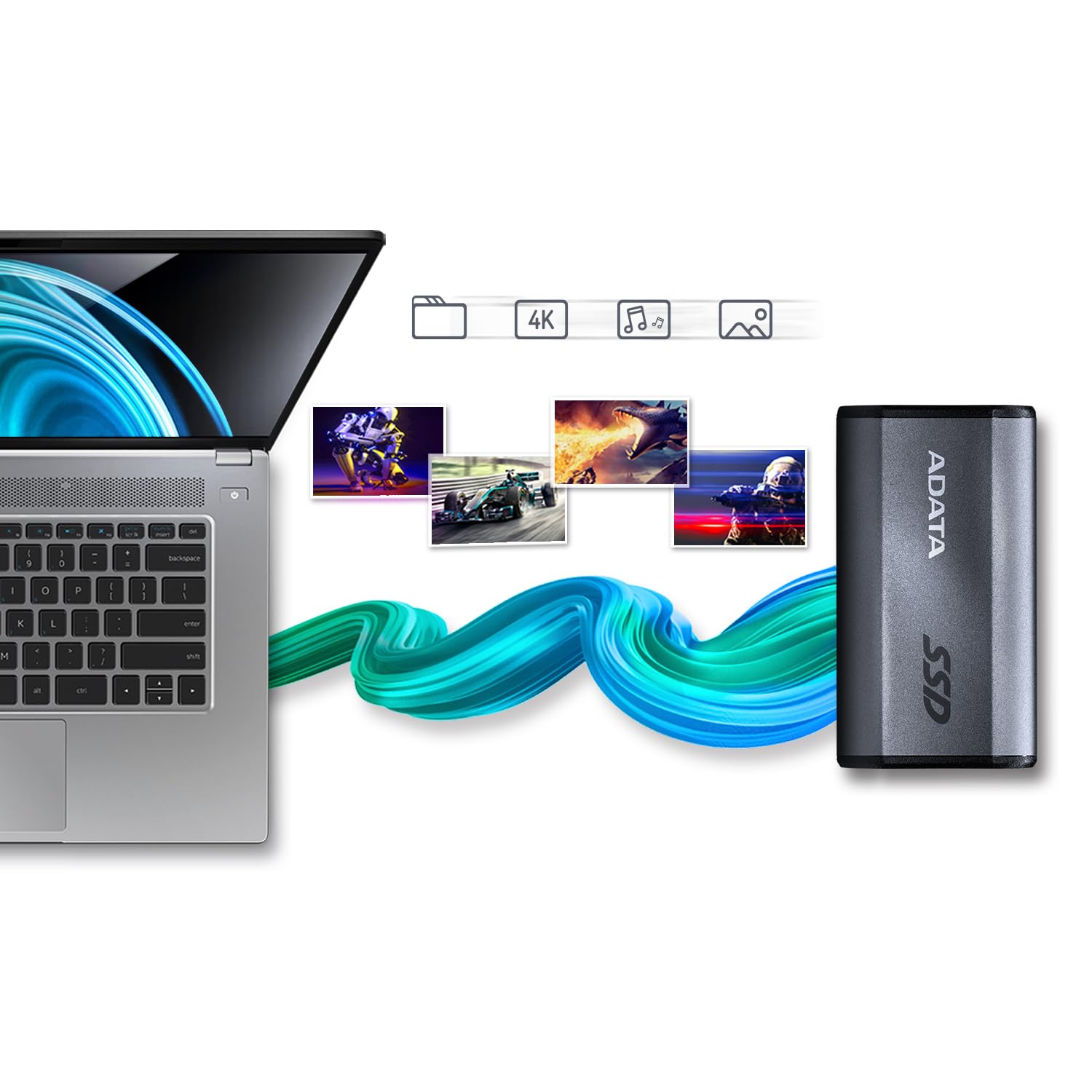 Amazon.co.jp: 【エイデータ】 外付けSSD SE880 ブルー 2TB USB 3.2