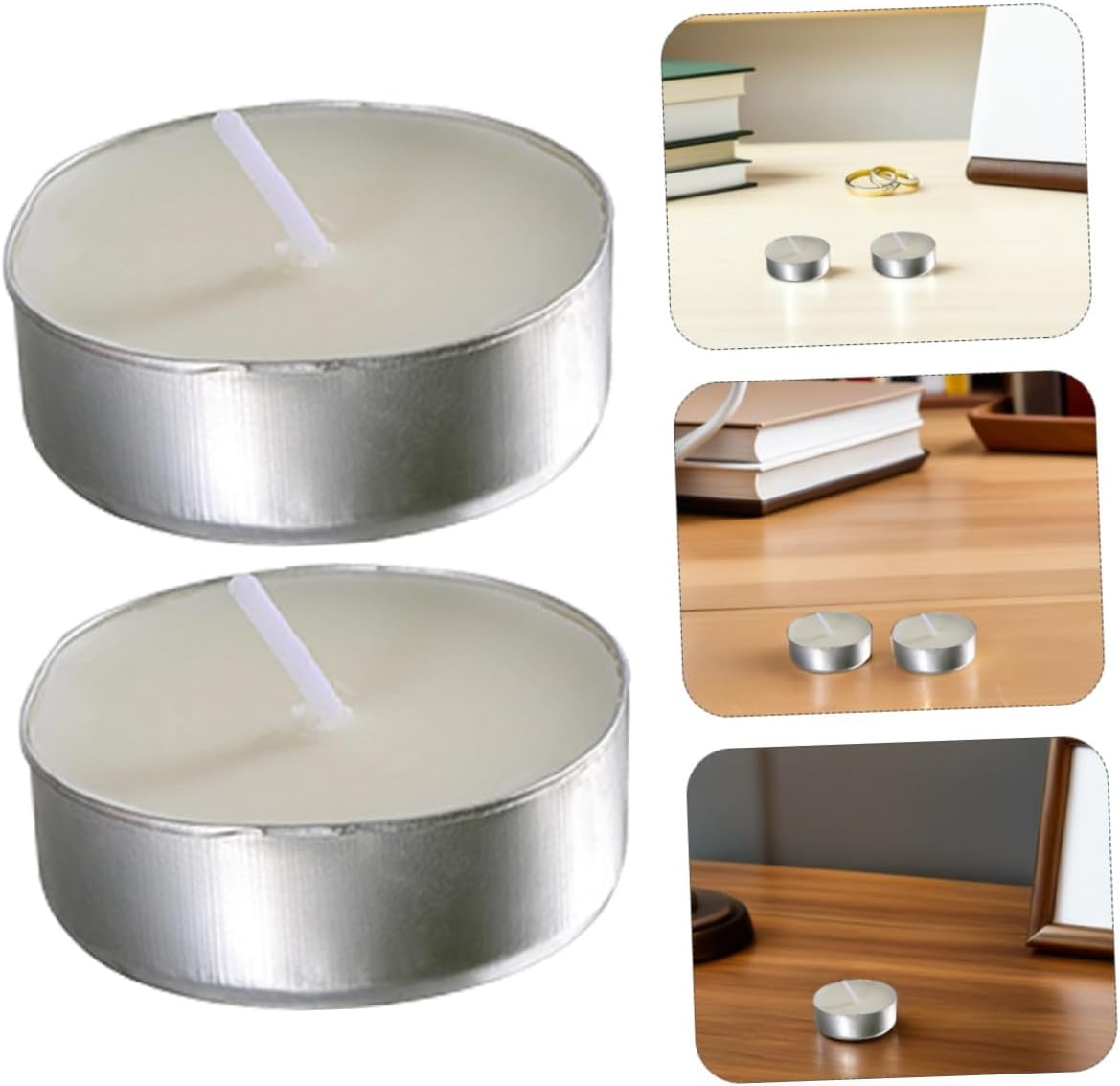 White Tealight Candles 50 Pack Paraffin Smokeless for Weddings