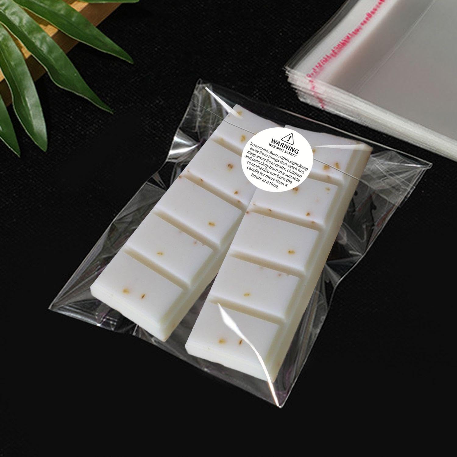 Bolosa 100 Sacchetti Autoadesivi Per Cera 7x20cm + 80 Etichette Sicurezza Per Candele - 5