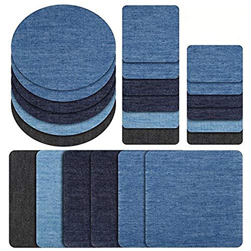 Repasser Sur Des Patchs En Denim Patchs En Coton Denim Jeans Patchs En Denim Pour Vêtements Kit De Patchs De Réparation À Repasser Kit De Réparation De Jeans Pour Réparation De Vêtements Jeans 24 Pcs Cover