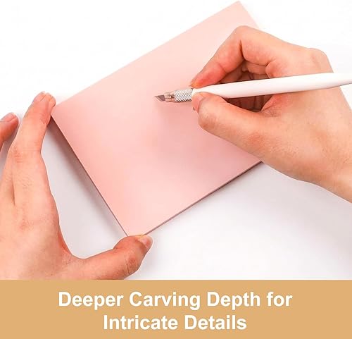 Miniatura 4 de SGHUO 12pcs 4"x6" Bloques de tallado de goma rosa Linóleo Bloque de sello Kit de fabricación de sellos