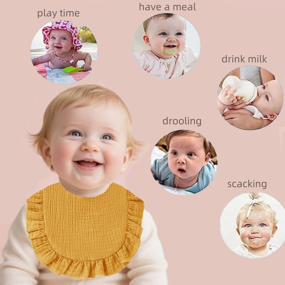 Oaygat 6 Pcs Baby Dribble Bibs Drool BibsInfant Teething Soft and Absorbent with Adjustable Snaps Cotton Baby Bandana Drool Bibs for Unisex Baby Girls Boys Drooling and Teething - Image 2