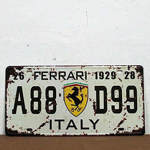 Ferrari 1929, Auto License Plate, Embossed TAG Number