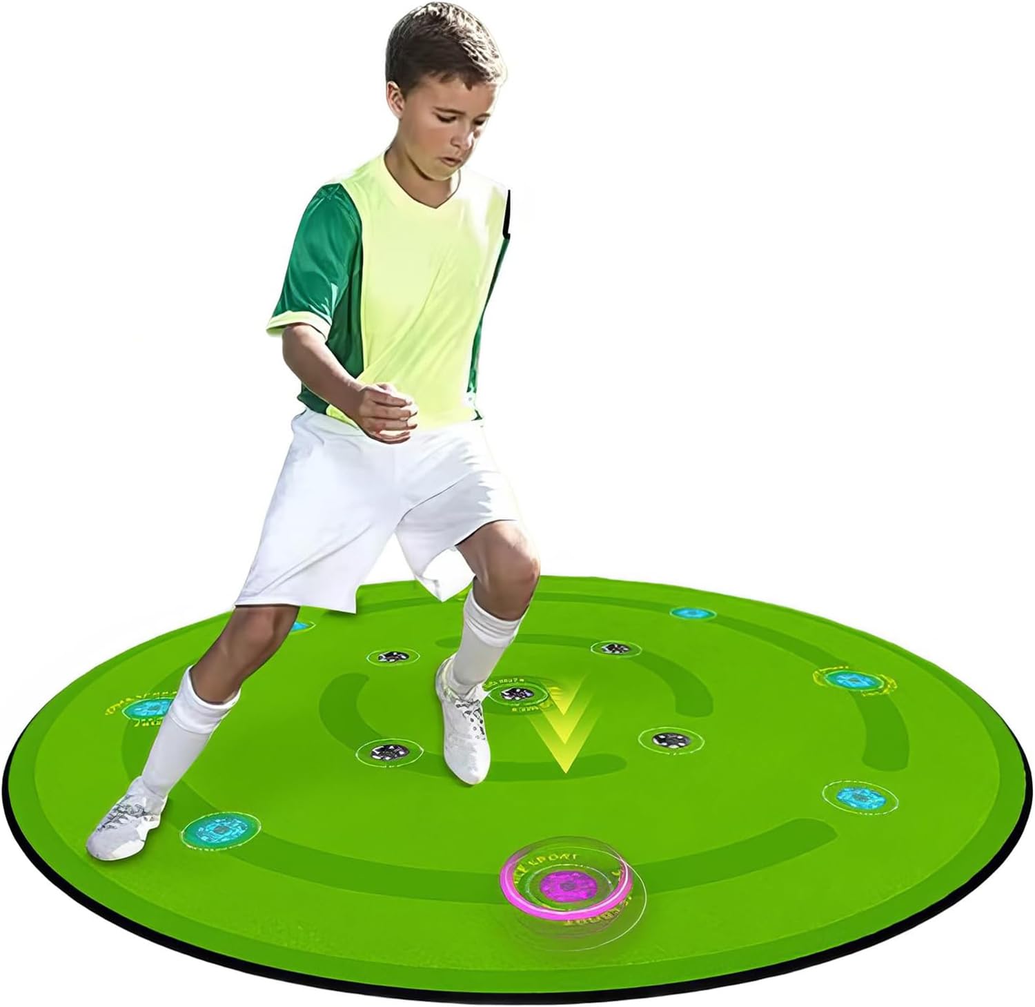 Tapis d'entraînement de football à lumières réactives et antidérapant pour agilité