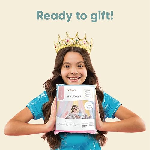 Miniatura 6 de Bollepo Toldo de cama morado y arcoíris para niñas con estrellas brillantes - Decoración de habitación de red de cuna de princesa | Cortinas de cama