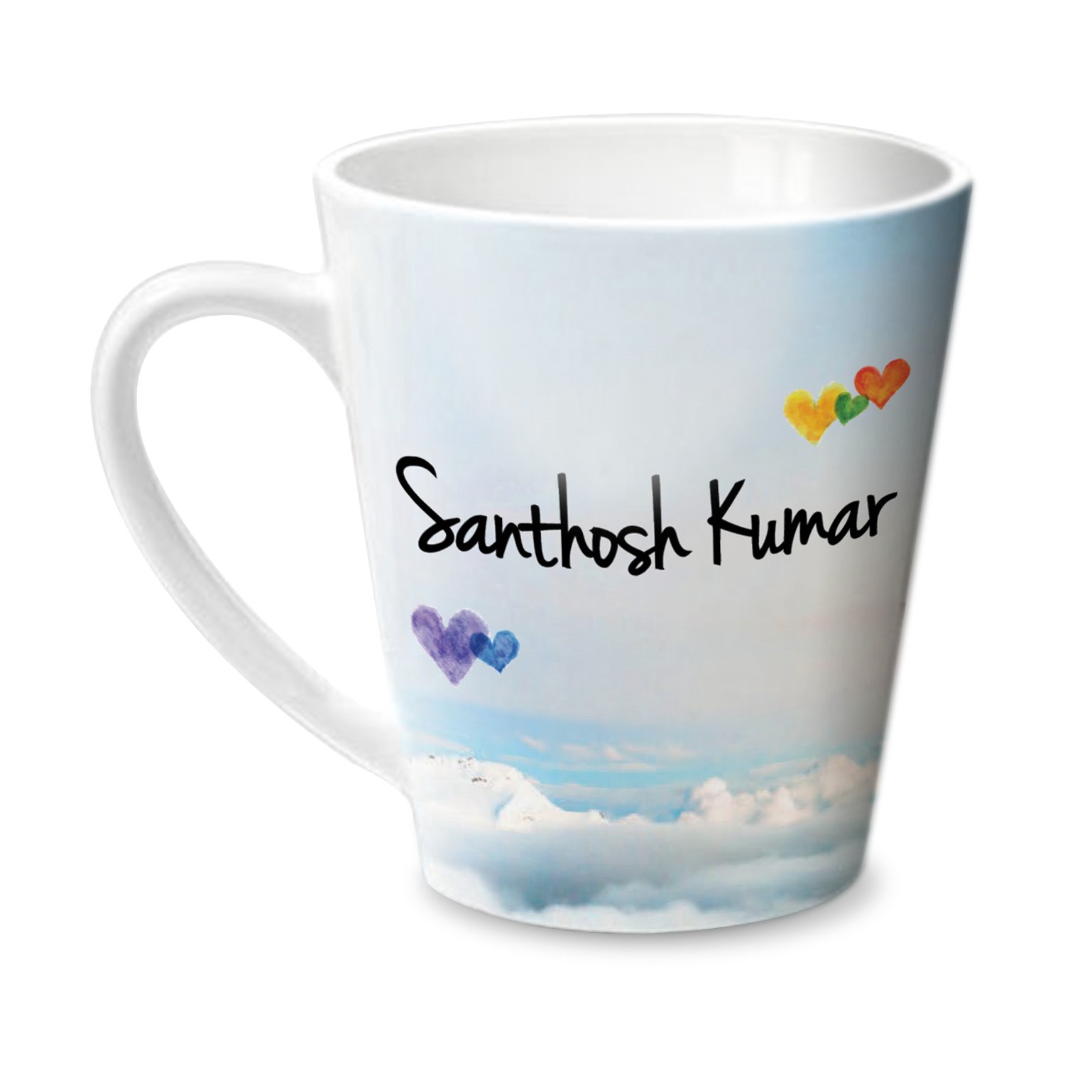 Hot Muggs® Simply Love You Santhosh Kumar Conical Personalised Name Ceramic, 315ml, 1 Unit