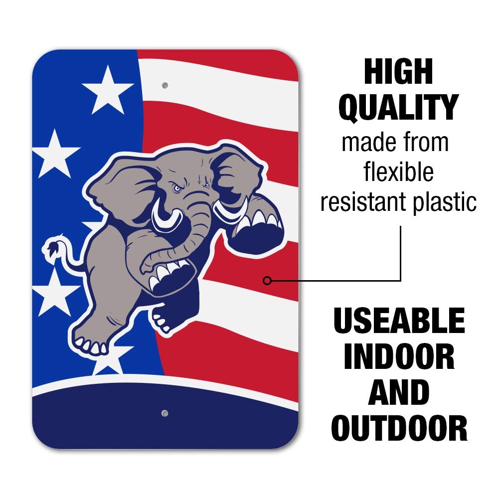 Vote Republican Elephant Distressed Usa Flag Design Flare Dress Multiple styles Print Dress Short and Long Sleeve Dress Vote