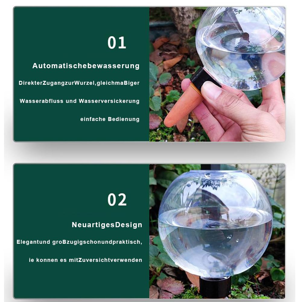 Bewässerungskugeln, 500ml Automatische Pflanzen Bewässerung, Tonspitzen Bewässerung, Wasserspender Pflanzen zur Bewässerung von Zimmer Balkon und Gartenpflanzen (10 Stück)