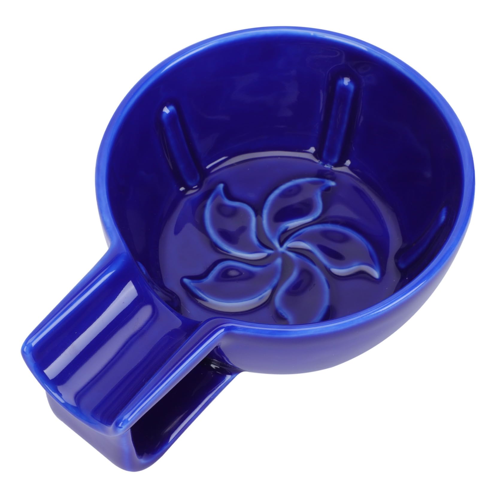 Bol à Savonnette de Barbier et Bords Arrondis Bleu en Céramique Grosse Capacité pour Accessoires de Rasage pour Hommes à Domicile