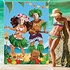 Toile De Fond Hawaienne Aloha 180x110cm - Bannière Déco Fête Plage Avec Flamants Et Tiki