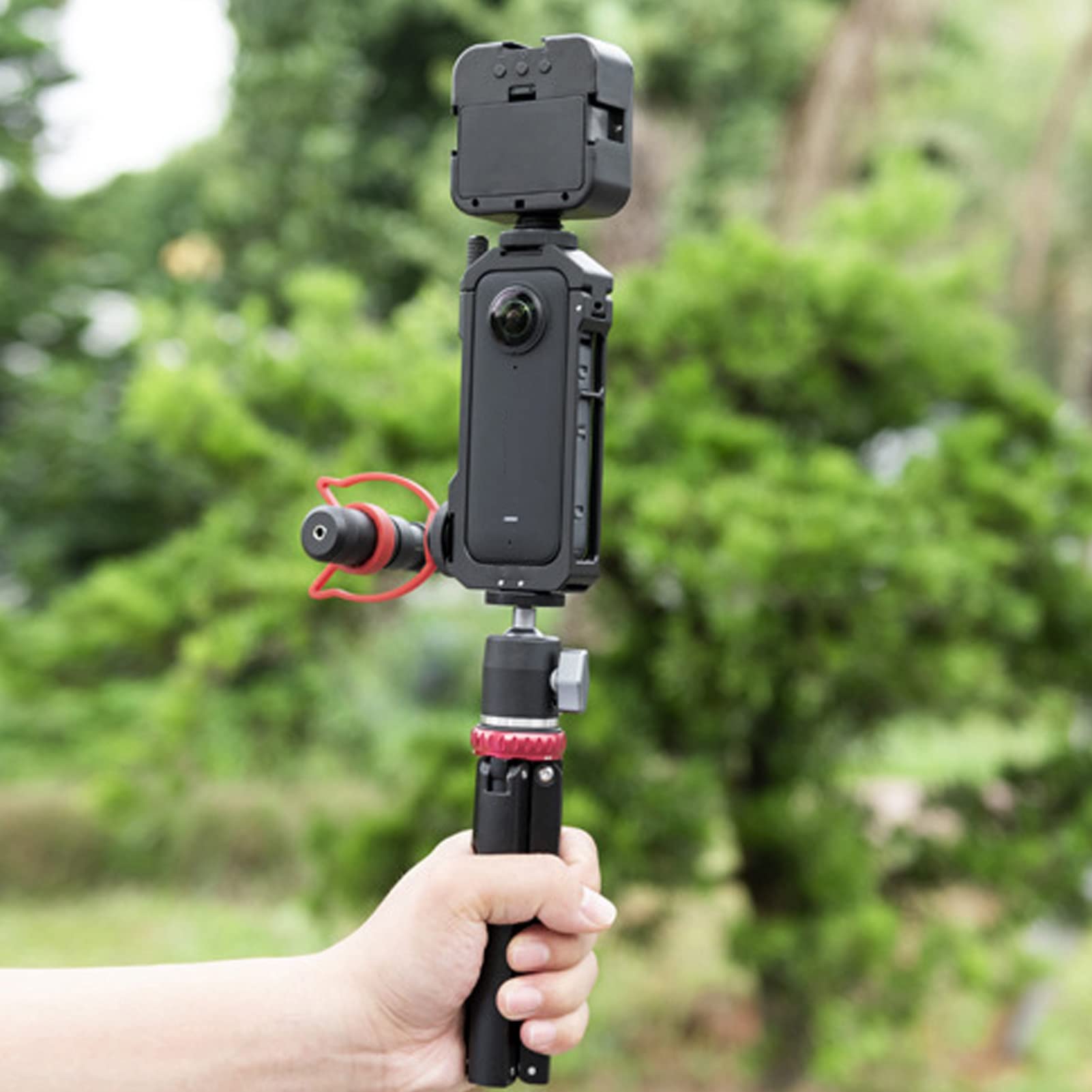 ANGGREK Camera Housing Cage, Aluminum Alloy CNC Machining Camera Protective Frame Side Avoidance Design for Camera