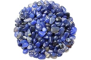 1 LB (460g) Gorgeous Decor Blue Agate Pebble Crystal Gemstones