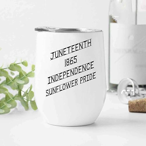 Miniatura 3 de Junenth 1865 Independence African Gift - for Granddaughter's Birthday - 12 Oz White Stainless Steel Wine Tumbler