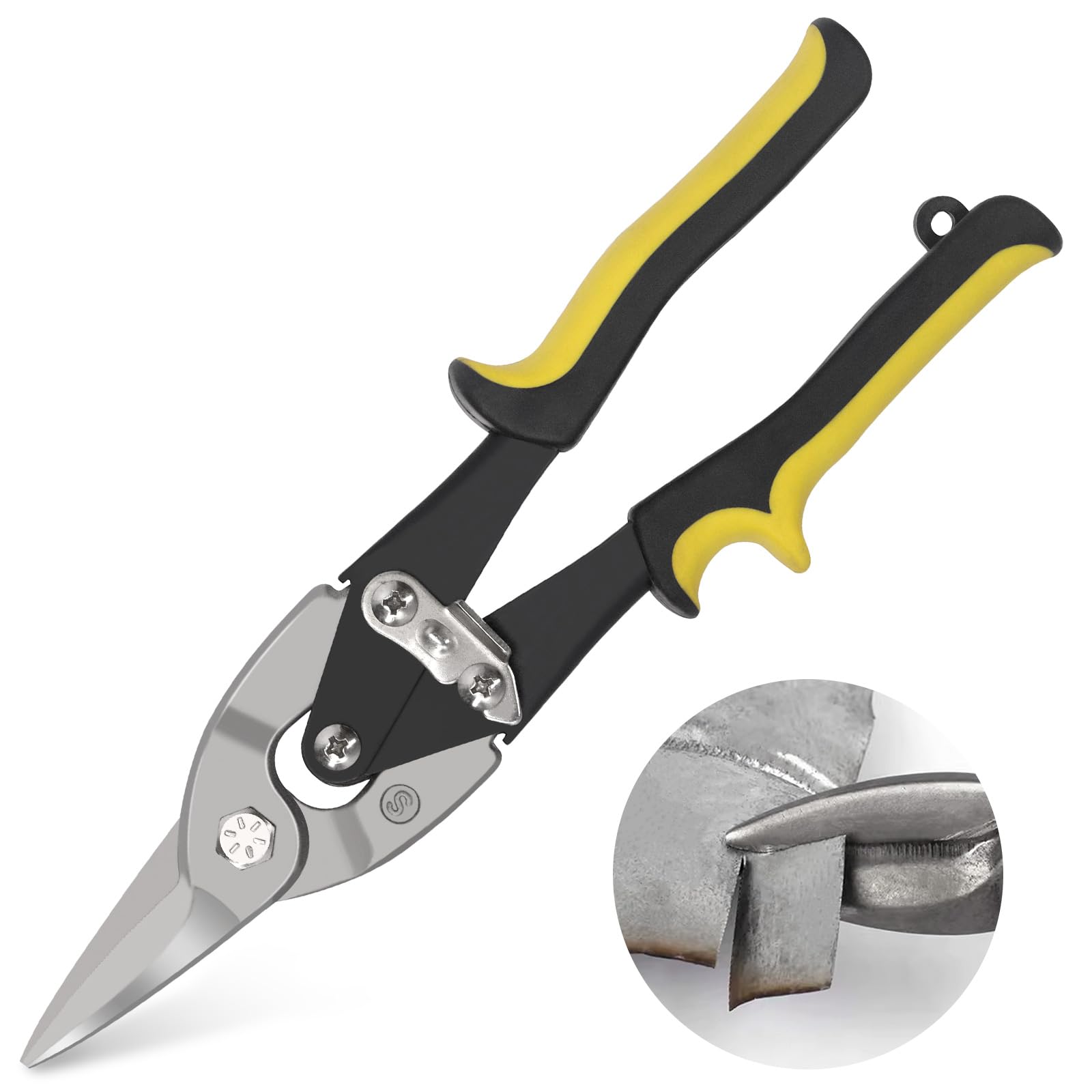 Glarks 1 pz 255mm/10 '' Aviation Tin Snip, Taglio Lungo Straight Aviation Snip Tin Taglio Forbici Taglio Straight Metal Forbici Aviation Snips per Taglio Foglio di Metallo, Materiale Duro, Qualità Ind