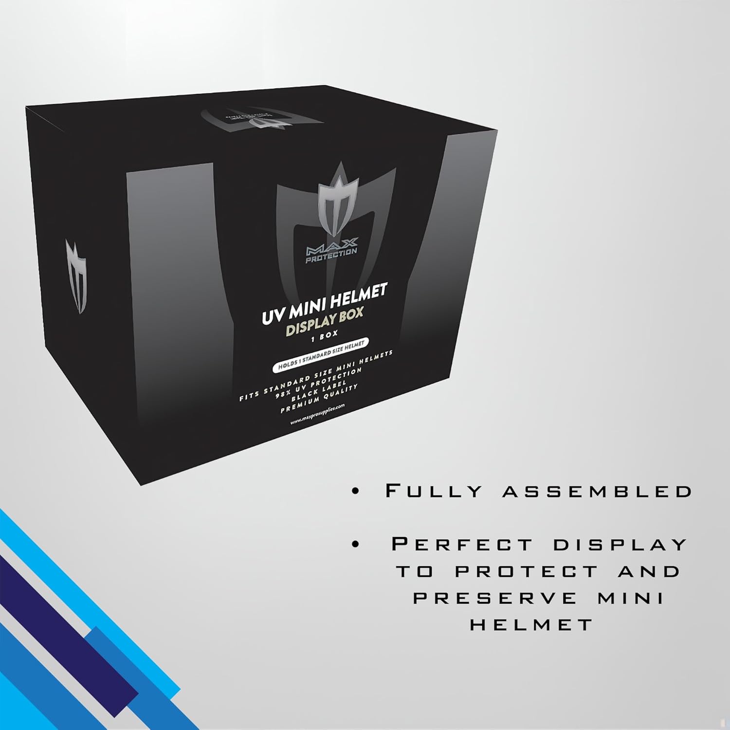 Max Pro Premium UV Mini Football/Helmet Display Box