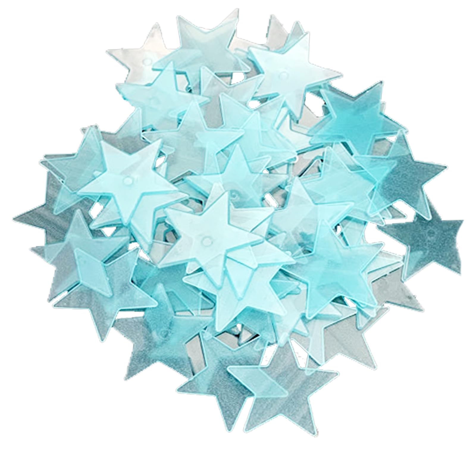 100 Pcs Estrellas Brillan en la Oscuridad, Estrellas Fluorescentes Pegatinas de Pared Decorativas, Pegatinas en las Paredes de Resina Fluorescente para Niños, Dormitorios, Salas de Estar (Azul)