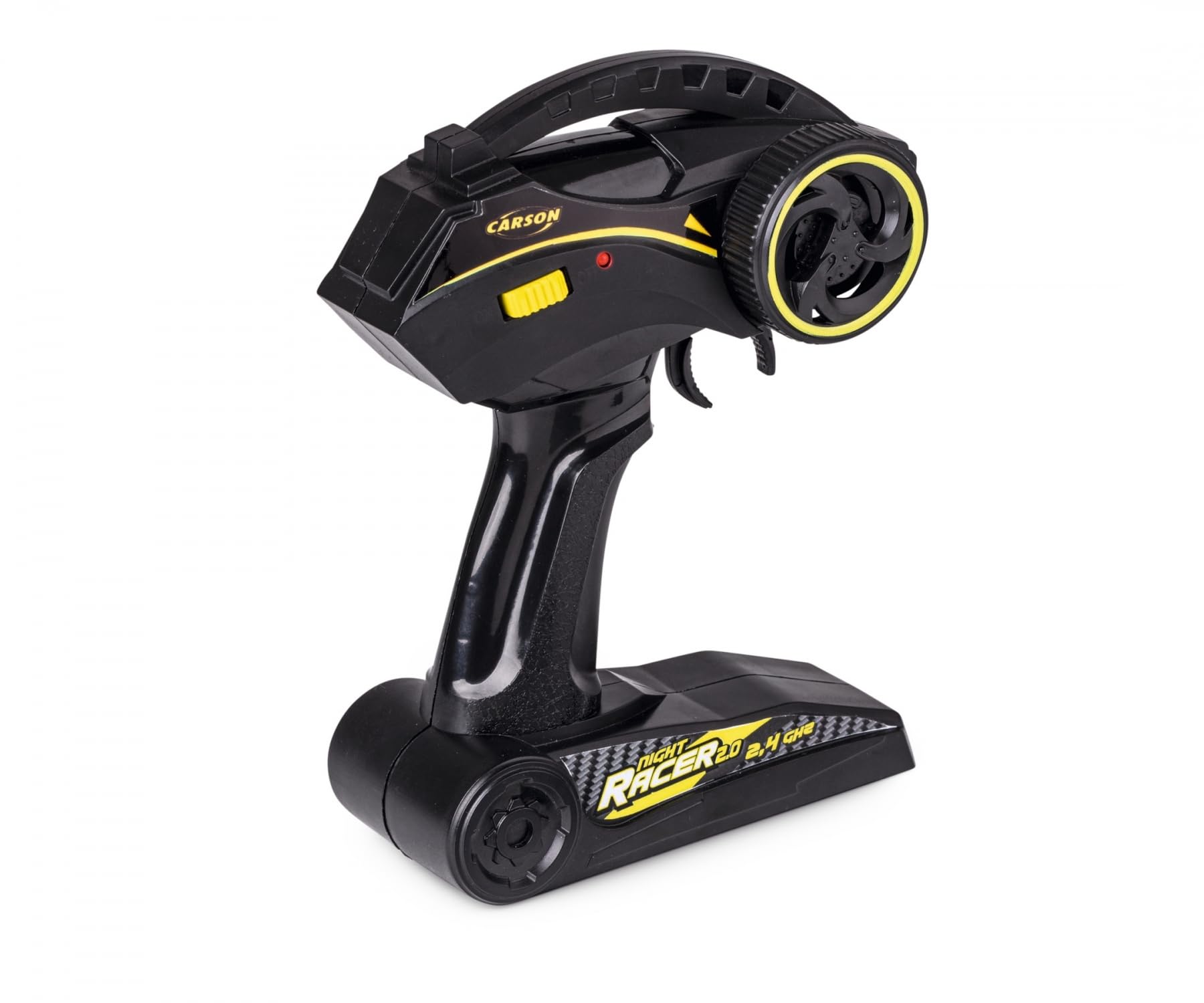 Carson 500404249 1:10 Night Racer 2.0 2,4 GHz 100% RTR żółty - zdalnie sterowany samochód, oświetlenie LED, w zestawie baterie i pilot zdalnego sterowania, czas jazdy ok. 40 min