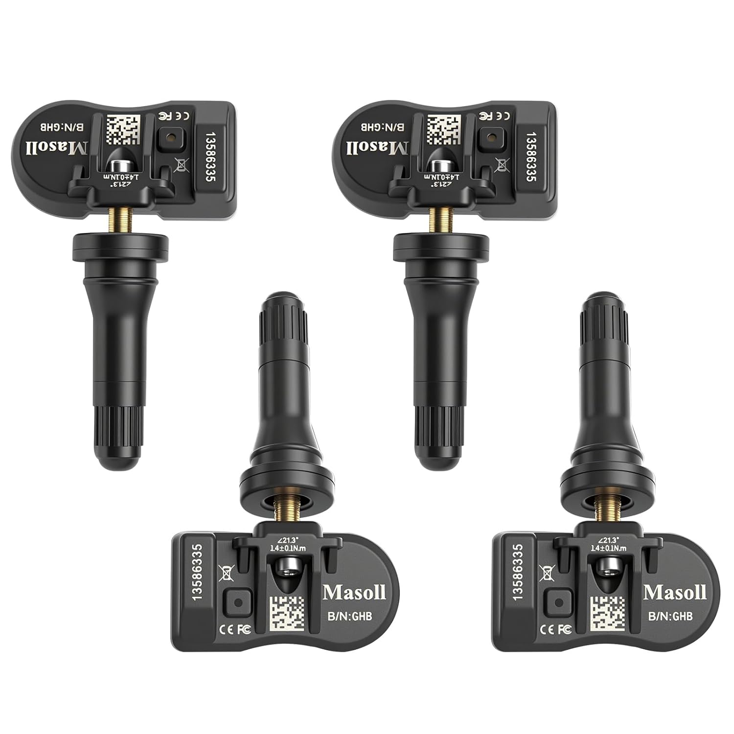 Masoll TPMS Sensors for GM Chevy Silverado GMC Buick Cadillac - 4-Pack Pre-Programmed Dual Antenna 2026 Upgrade
