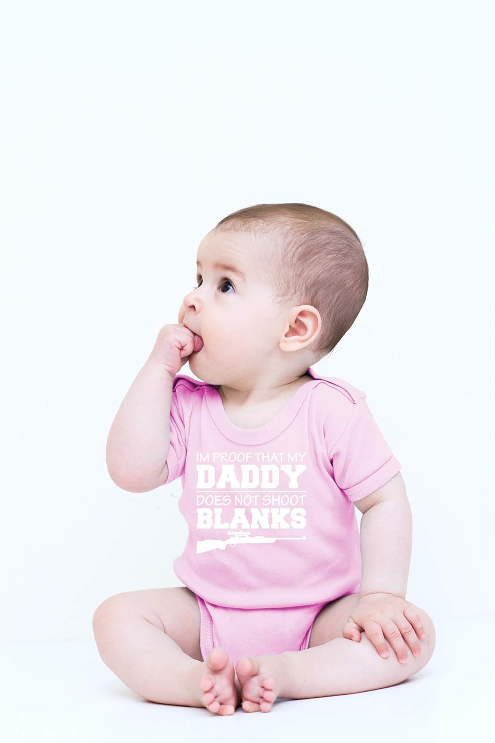 CBTwear I'm Proof That My Daddy Does Not Shot Blanks Baby Bodysuit Boy Girl Adorable Romper Clothing - Image 2