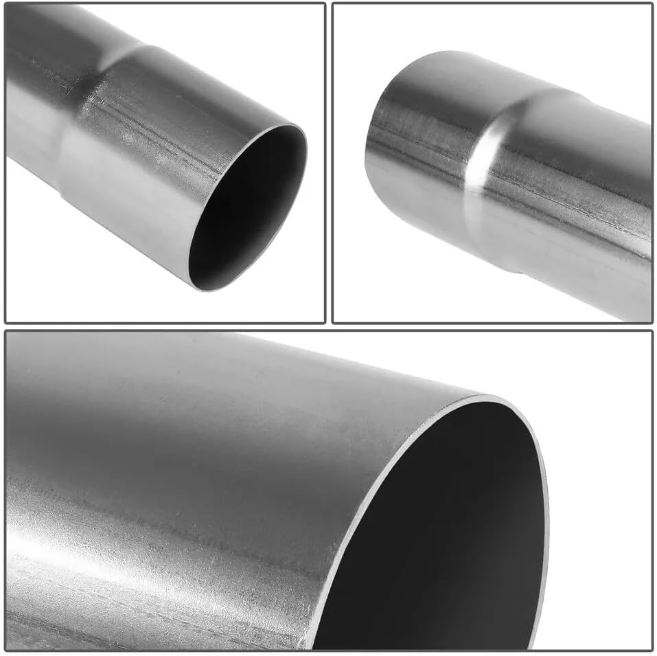 2.5" OD to 2.5" ID Tailpipe Extension | 18" Stainless Steel 201 Exhaust Pipe with Adapter | Universal Exhaust Connector