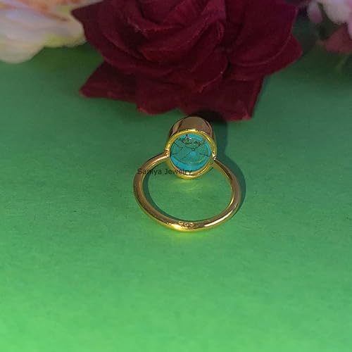 Miniatura 8 de Handmade Oval Gemstone Dainty Minimalist Ring  Yellow Gold Vermeil Ring  Solid 925 Sterling Silver Statement Ring  Everyday Wear Rings For Women