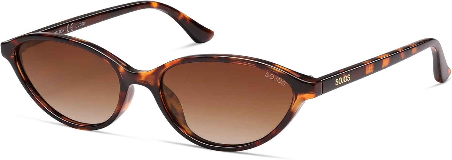 SOJOS Trendy Polarized Oval Sunglasses for Women Retro Chic 90s Shades Lightweight Sunnies SJ2656