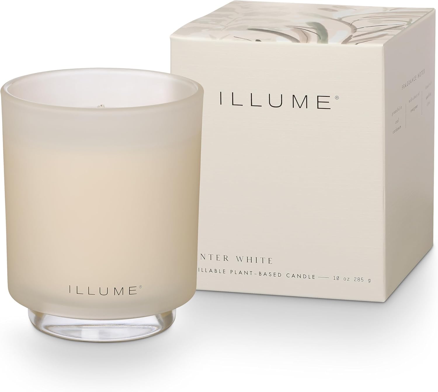 Illume Refillable Boxed Glass Candle, Winter White