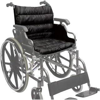 HUTRADE Cojín Integrado para Silla De Ruedas con Respaldo, Cojín De Apoyo Lumbar Antiescaras, Lavable, Funda para Silla De Ruedas con Superficie De Poliéster/algodón