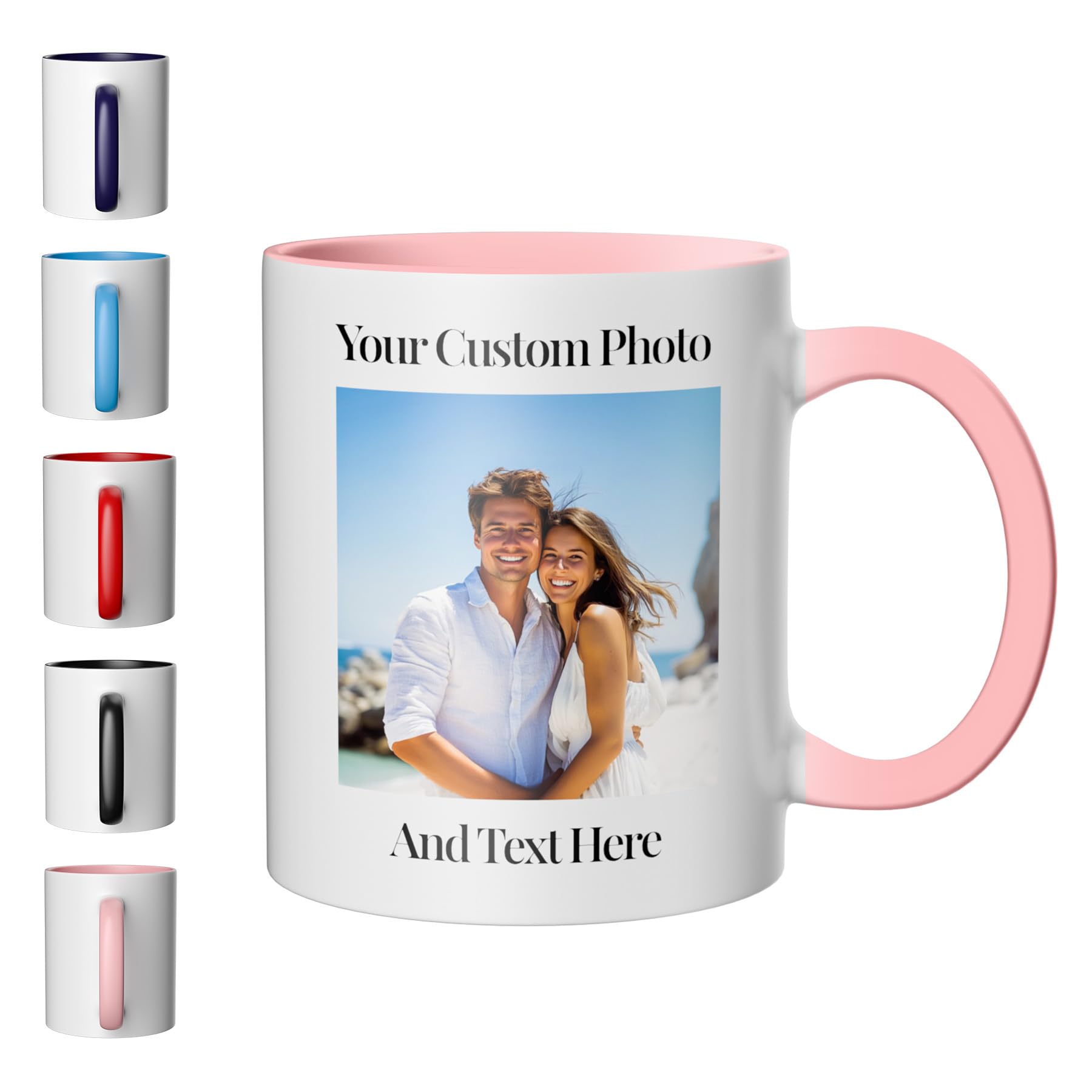 Customaster Personalised Mug with Photo/Text,Custom Coffee Mug with Logo or Design,Your Choice of 11oz or 15oz,Personalised Gift for Birthdays, Anniversaries, Mother’s Day & Father’s Day