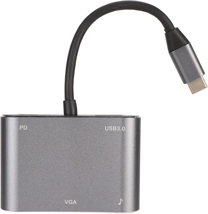 Estación de Acoplamiento SUNGOOYUE 5 en 1 USB C a VGA HDMI 4K 3.5mm miniatura 6