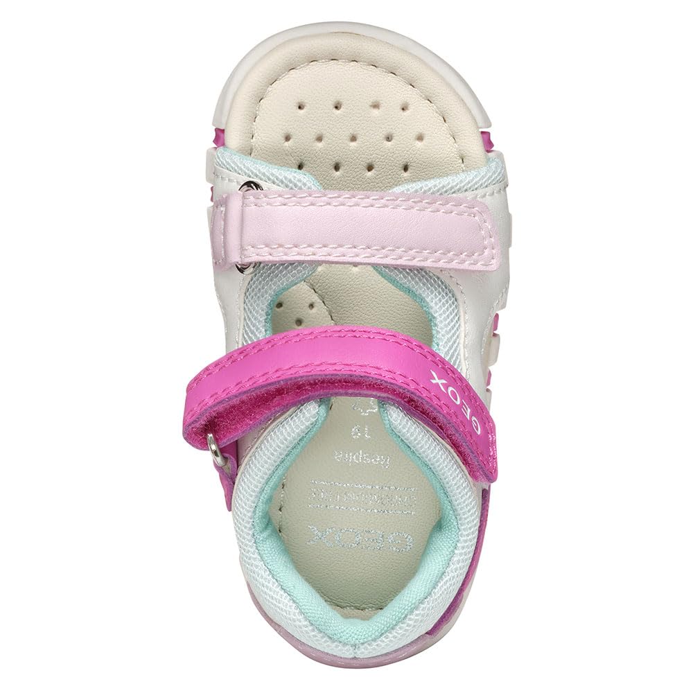 Geox B SANDAL IUPIDOO GIR - Sandalo Baby - Madchen, White/Fuchsia,