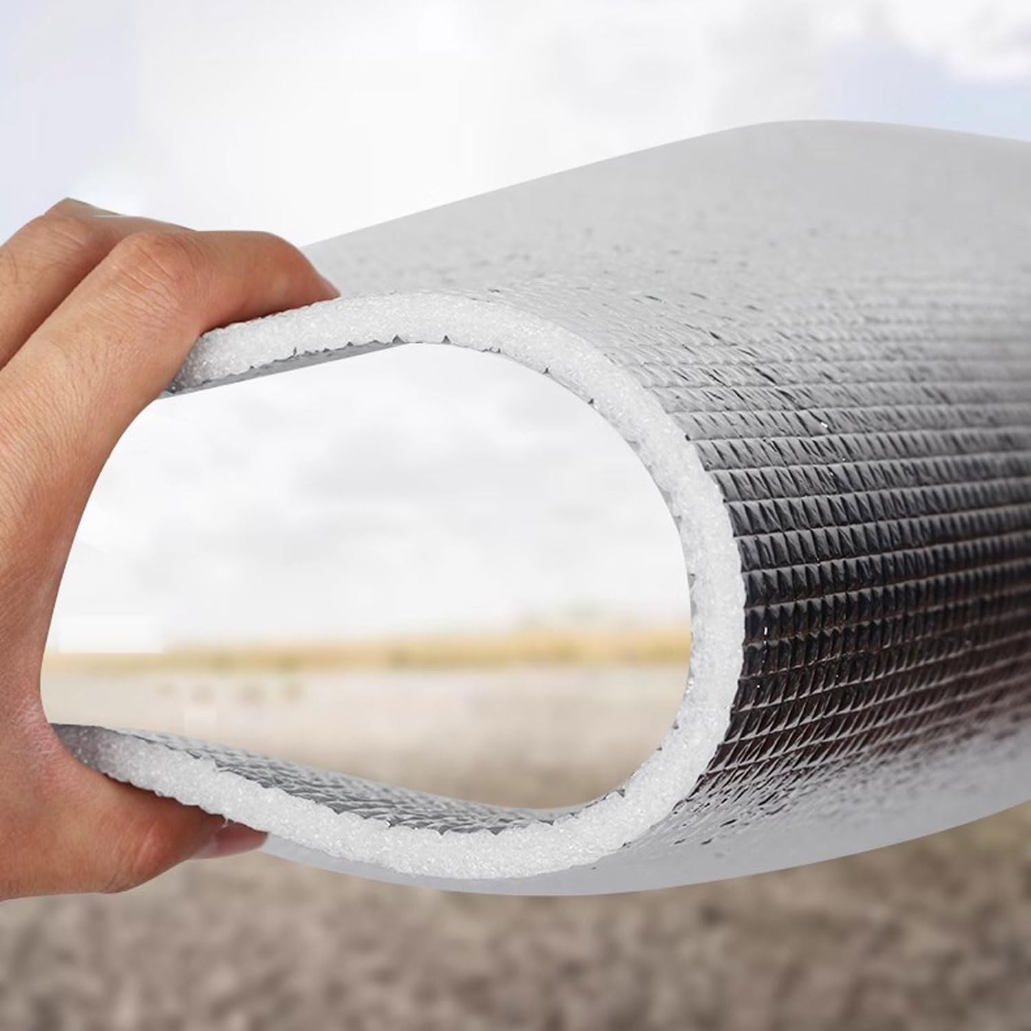 Esterilla de Camping de Aluminio, Estera for Dormir de Papel de Aluminio, Bolsa de Almacenamiento Aislante de Doble Cara y Varios tamaños