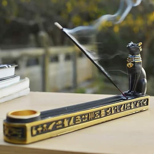 Miniatura 2 de Lemonadeus Estatua coleccionable de Bastet de Gato del Antiguo Egipto Bastet Estatua coleccionable Bastet de incienso dorado