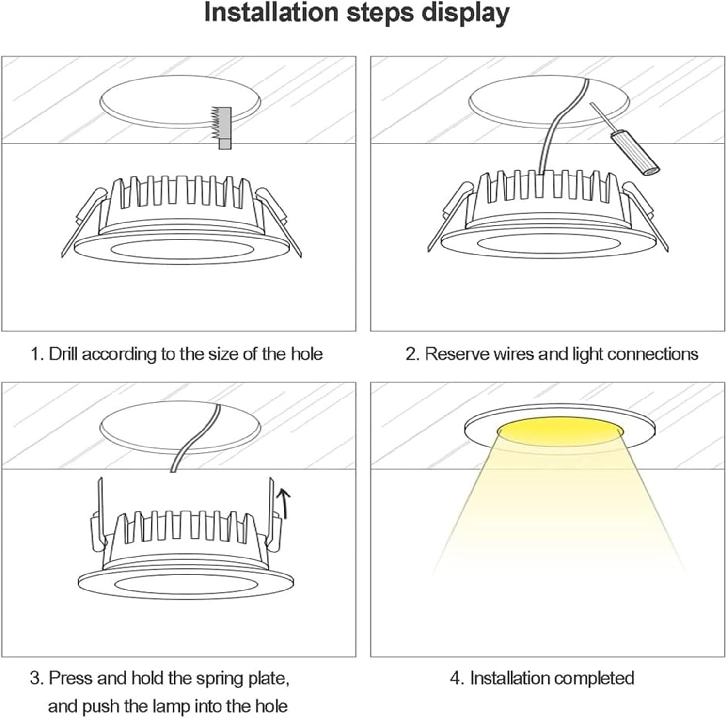 16 Pcs Recessed Downlight Baffle Trim, 5W/7W/10W Anti-Glare COB Spotlight for Hallway, Living Room, Bedroom Lighting, Eyeball Retrofit Spotlight, Beam Angle: 20°(B-7w,White Light) (B10w Neutral Light