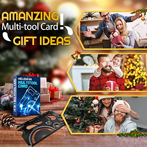 Credit Card Wallet Multitool Gifts For Men - Stocking Stuffers For Men Christmas Birthday Gifts Unique For Dad Husband Boyfriend Teens Guys, Cool Gadgets Edc Pocket Card Tools, Black Can/Bottle Opener #TOP1