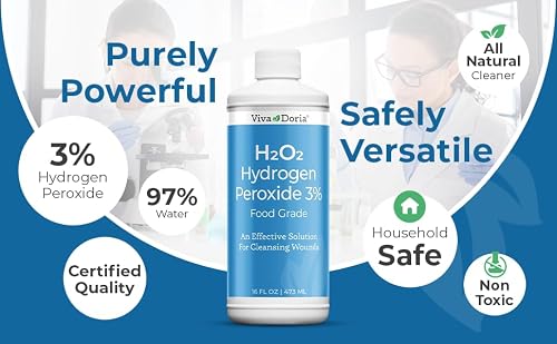 Viva Doria Hydrogen Peroxide 3 Percent, Food Grade, 3% Hydrogen Peroxide Food Grade, 16 Fluid Ounce - Thumbnail 4