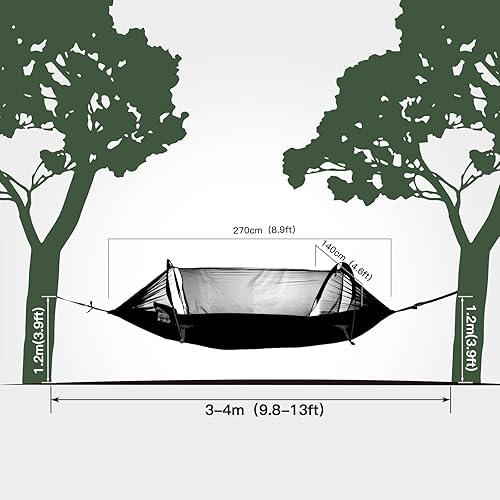 Night Cat Hamac Tente avec Moustiquaire Imperméable à l'eau pour 1 Personne Randonnée Camping dans Jardin Arrière-Cour Sauvage - 4