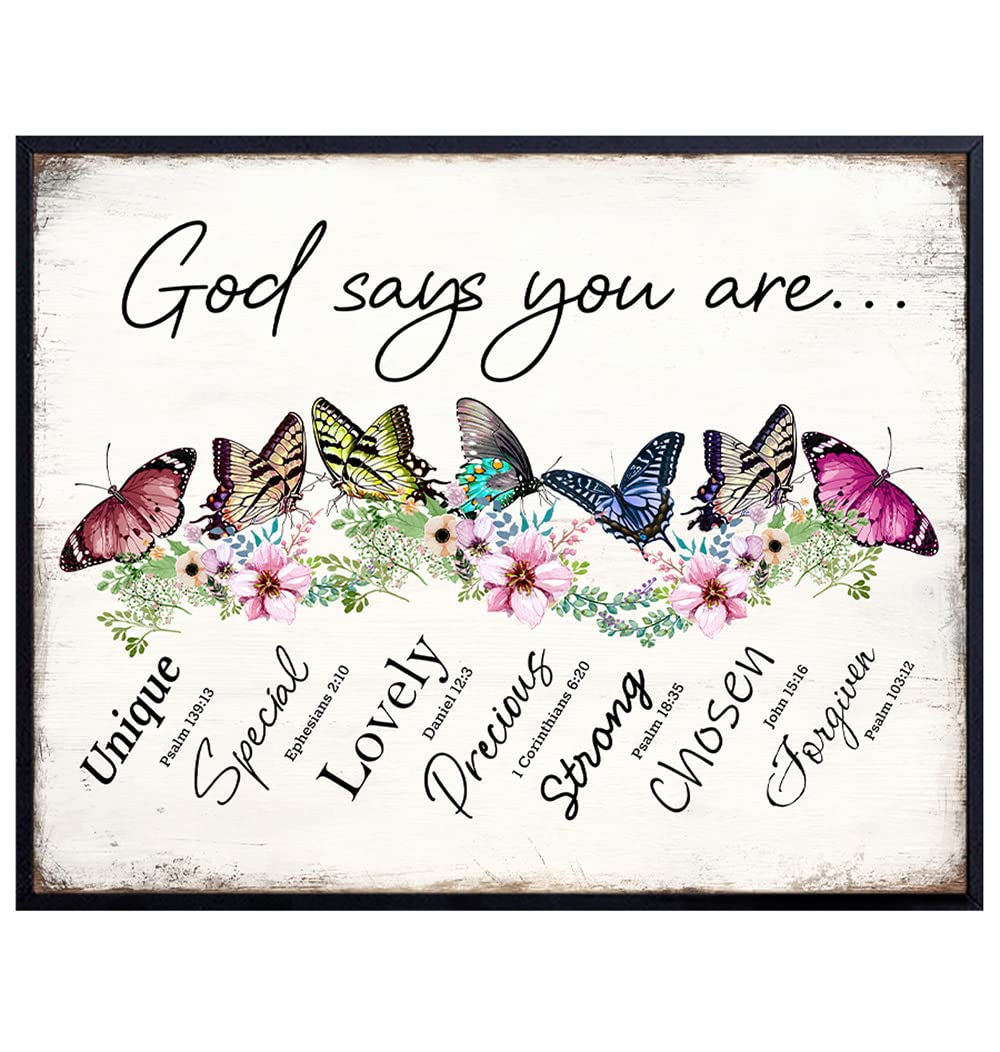 Christian Wall Decor Print God Says You Are Religious