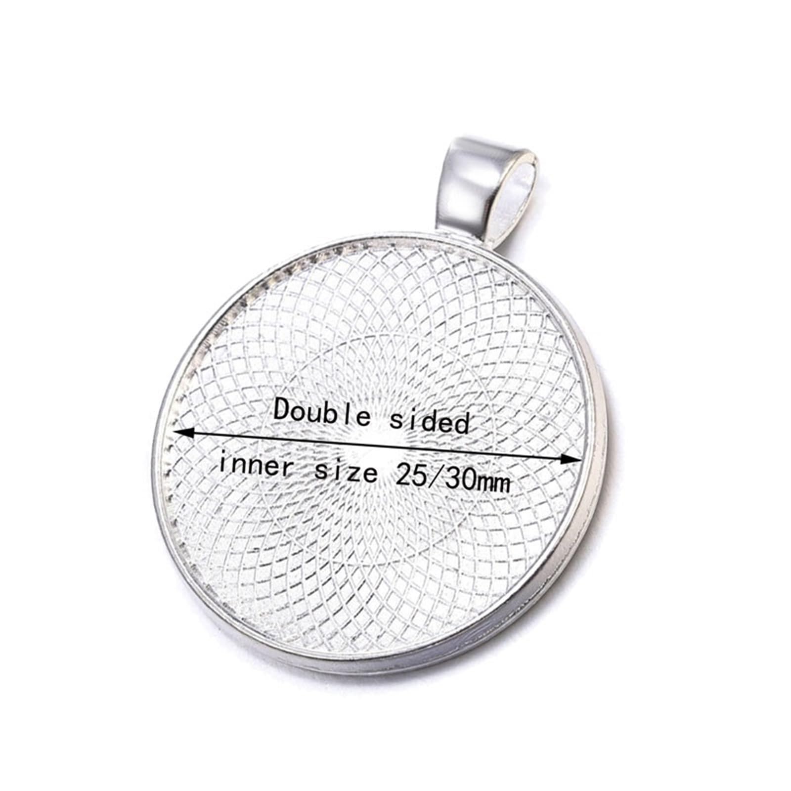 Podstawki do wisiorków, Dwustronna podstawa kaboszonowa(Gold,30mm)