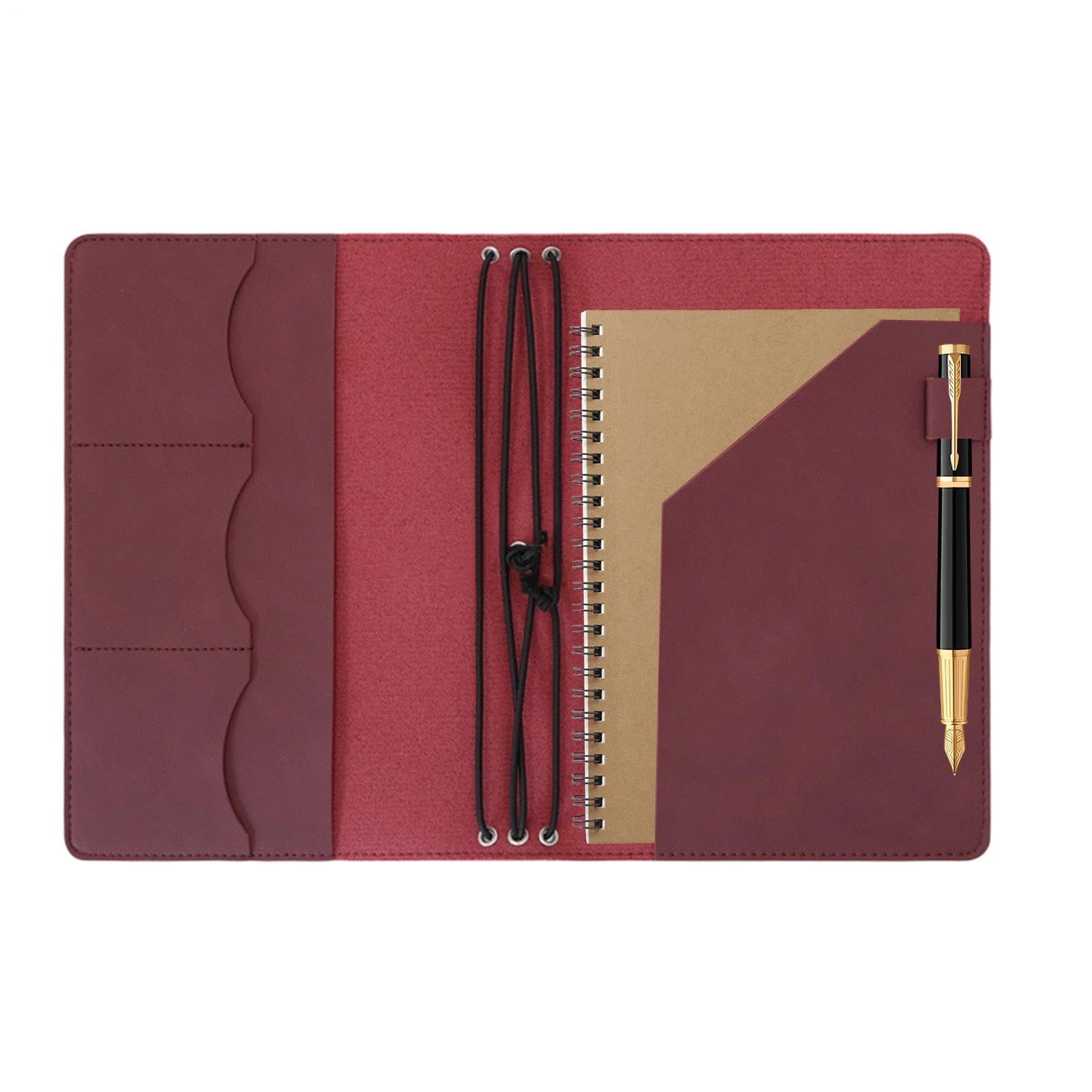 A5 Leather Notebook Cover Refillable Vintage PU Journal Sleeve