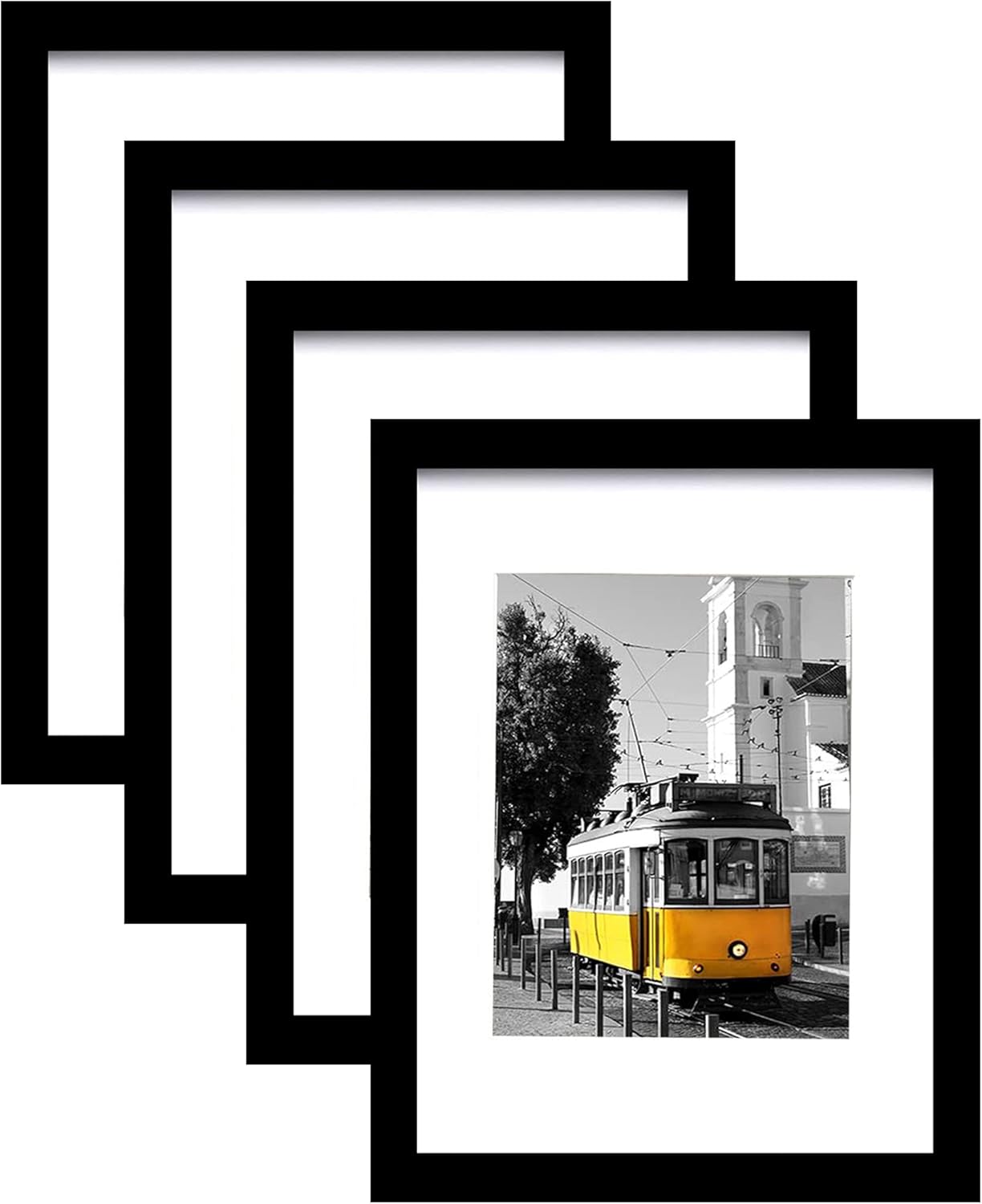 Picrit 8x12 Picture Frame Set of 4, Made High Definition Real Glass