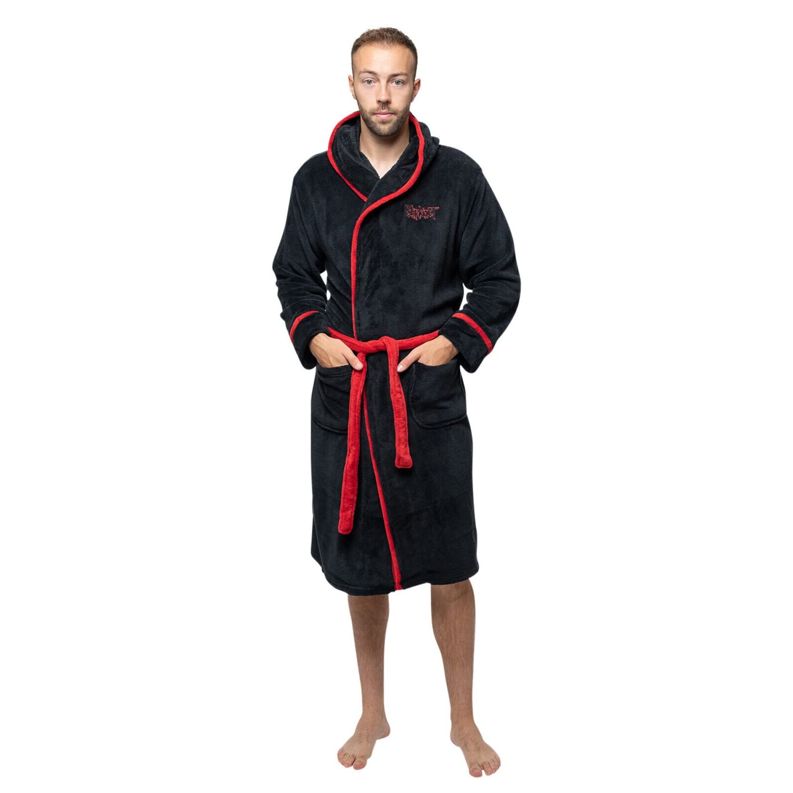 Slipknot Bathrobe Band Logo and Tribal S Back print Official Unisex Black S