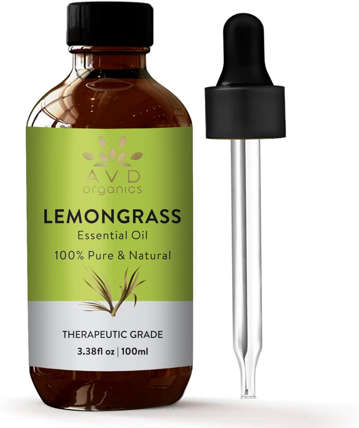Lemongrass Essential Oil | 100% Pure and Natural USDA Organic Lemon Grass Oil | for Aromatherapy Skin Home Diffusers Carrier | 3.38 fl. Oz
