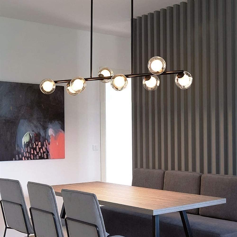 Lampada a sospensione Lampadari in vetro di metà secolo sopra il tavolo Lampada a sospensione moderna lineare con paralume in vetro bianco latte compatibile con la cucina con isola, sala da pranzo,