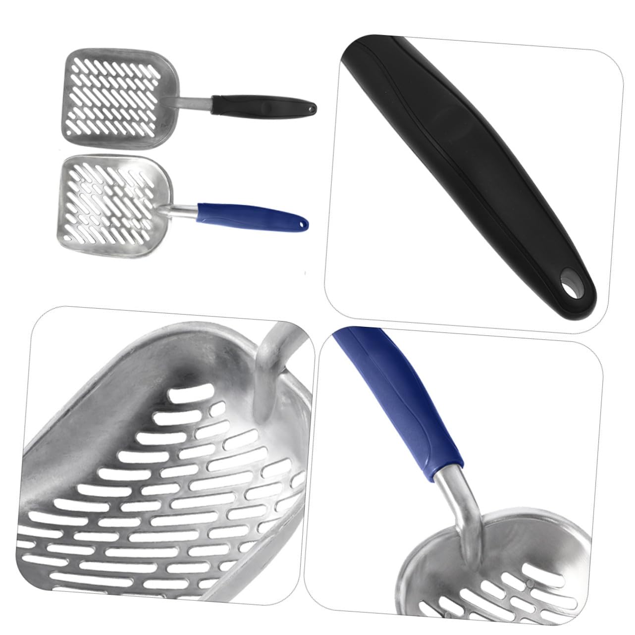 2 Lettiera in con Fori per Filtraggio Ergonomico Resistente in per Pulizia e