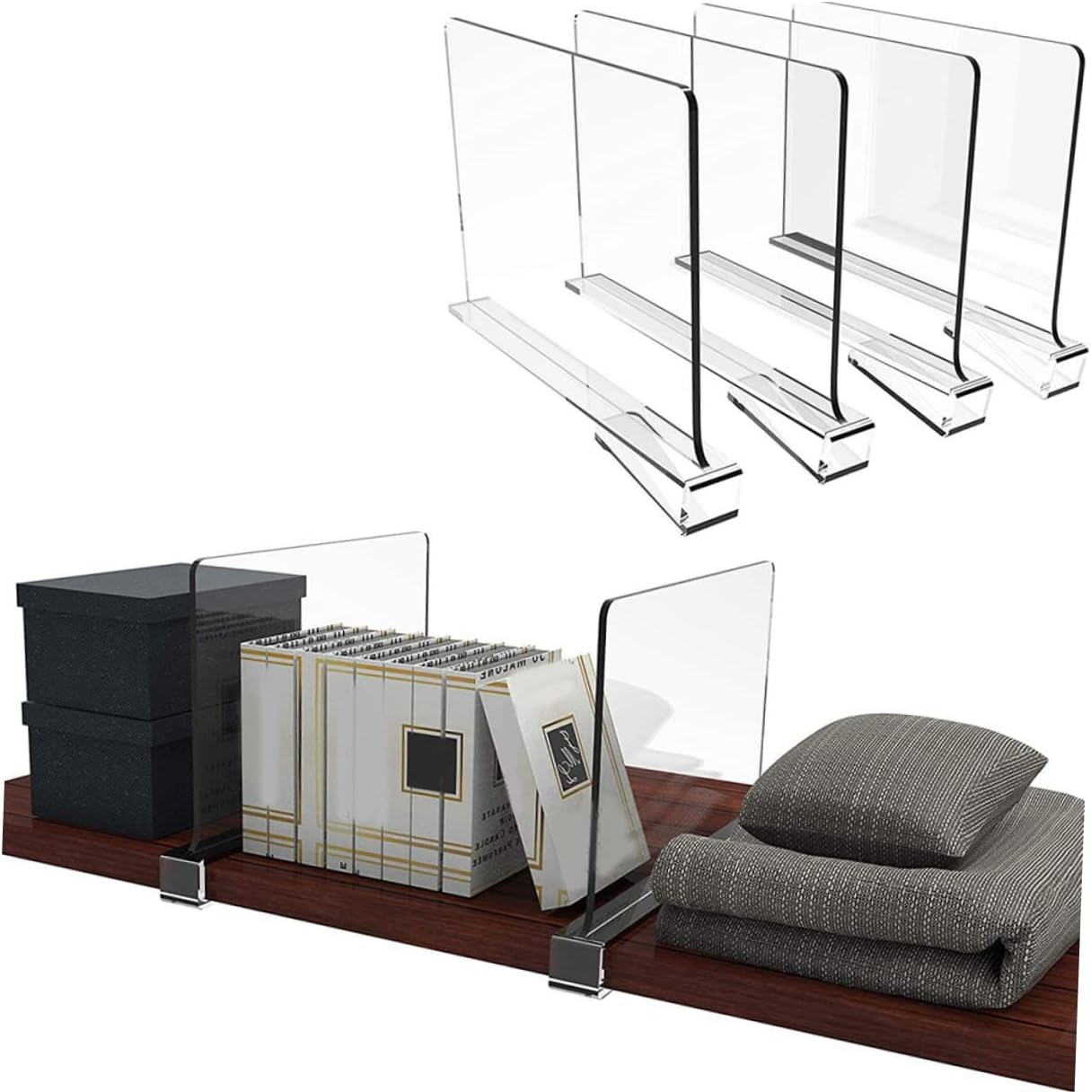 MAGICLULU 4pcs Shelf Divider Clothes Bags Wardrobe Divider Organizer for Closet Shelf Bathroom