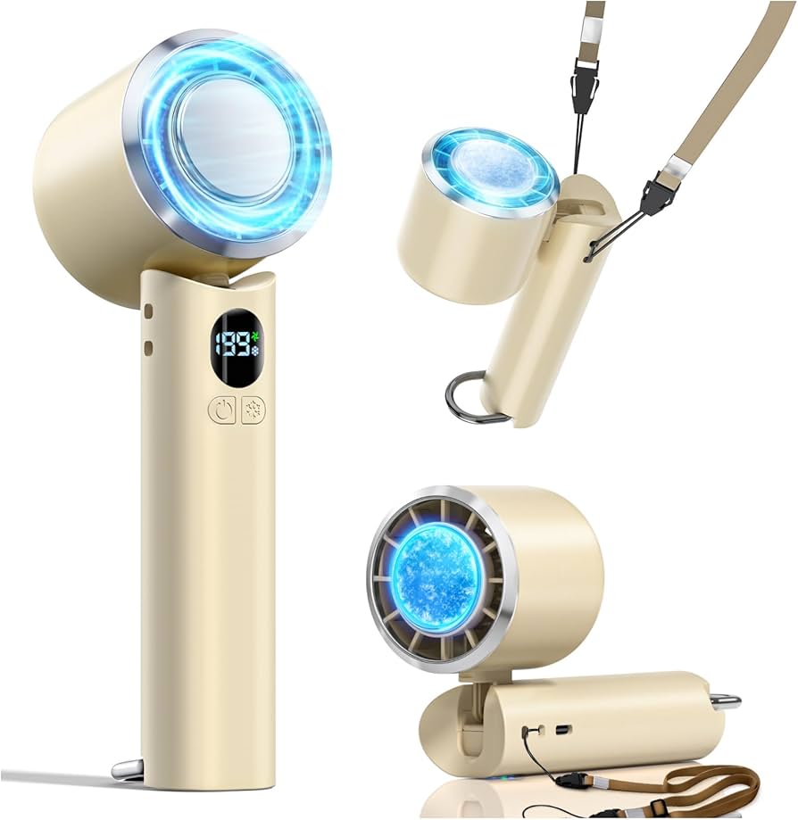 Amazon | ハンディファン 冷却プレート付き 携帯扇風機 0~199無段階